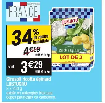 Girasoli ricotta épinard