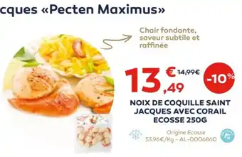Cabesto NOIX DE COQUILLE SAINT JACQUES AVEC CORAIL ECOSSE 250G offre