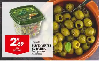 ALDI L’olivaé olives vertes au basilic offre