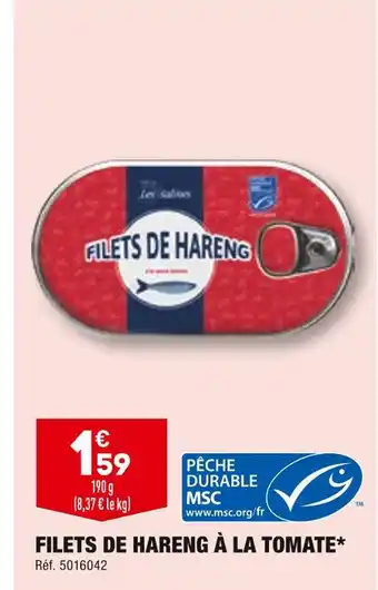 ALDI Les salines filets de hareng à la tomate offre