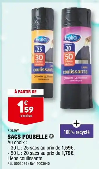 ALDI Folia sacs poubelle offre