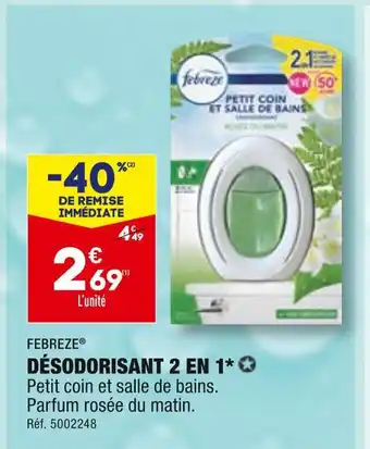 ALDI Febreze désodorisant 2 en 1 offre