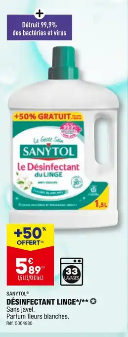 ALDI Sanytol désinfectant linge offre