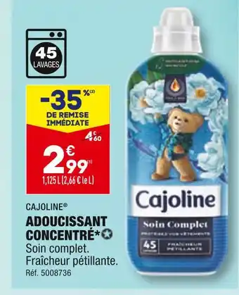 ALDI Cajoline adoucissant concentré offre