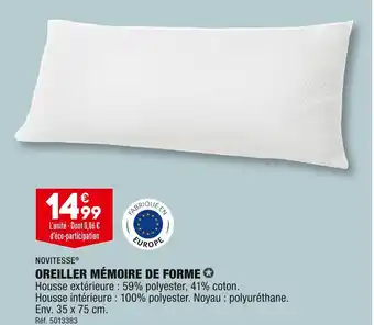 ALDI Novitesse oreiller mémoire de forme offre