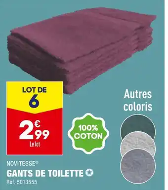ALDI Novitesse gants de toilette offre