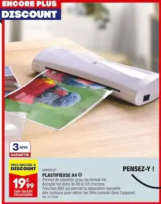 ALDI Expertiz plastifieuse a4 offre