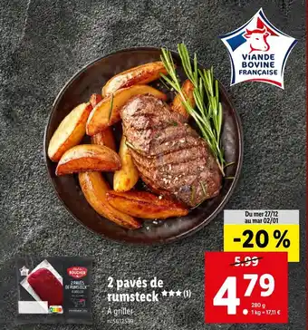 Lidl L'étal du boucher 2 pavés de rumsteck offre