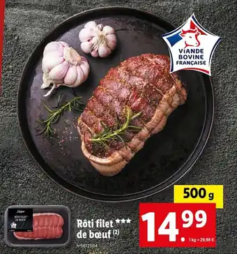 Lidl Deluxe rôti filet de bœuf offre