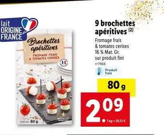 Lidl 9 brochettes apéritives offre