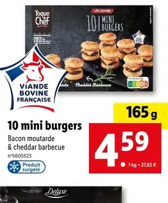 Lidl Toque du chef 10 mini burgers offre
