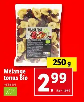 Lidl Mélange tonus bio offre