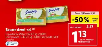 Lidl Envia beurre demi-sel offre