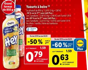 Lidl Envia yaourts à boire offre