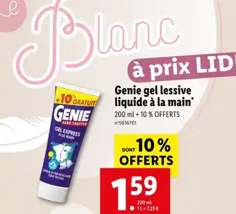 Lidl Genie gel lessive liquide à la main offre