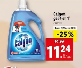 Lidl Calgon calgon gel 4 en 1 offre