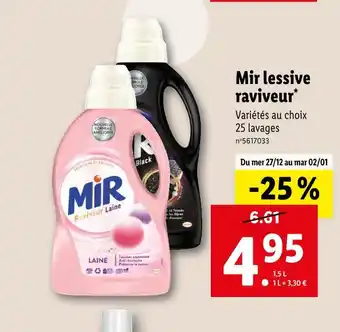 Lidl Mir lessive raviveur offre