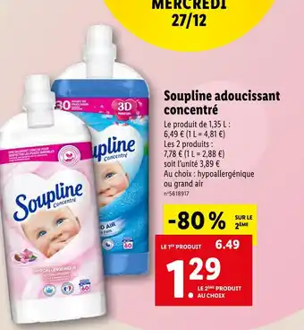 Lidl Soupline adoucissant concentré offre