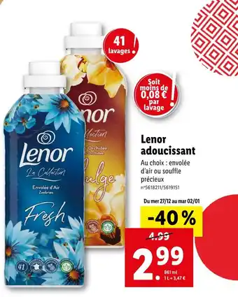 Lidl Lenor adoucissant offre