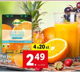 Lidl Solevita pur jus orange offre