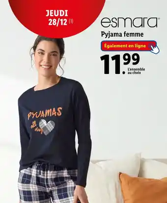 Lidl Esmara pyjama femme offre