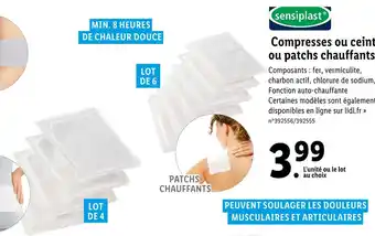 Lidl Sensiplast compresses ou ceinture ou patchs chauffants offre