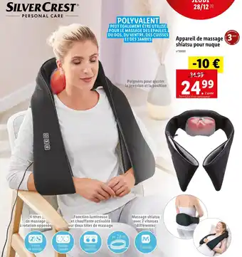Lidl Silvercrest appareil de massage shiatsu pour nuque offre