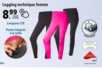 Lidl Lycra legging technique femme offre