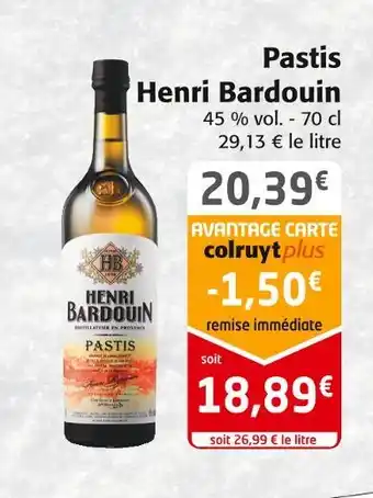 Colruyt Henri bardouin pastis offre