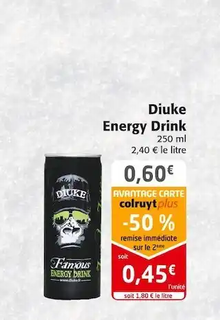 Colruyt Diuke energy drink offre