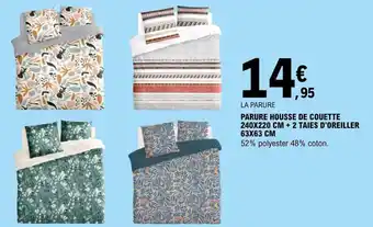 E.Leclerc PARURE HOUSSE DE COUETTE 240X220 CM + 2 TAIES D'OREILLER offre