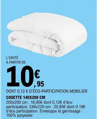 E.Leclerc COUETTE 140X200 CM offre