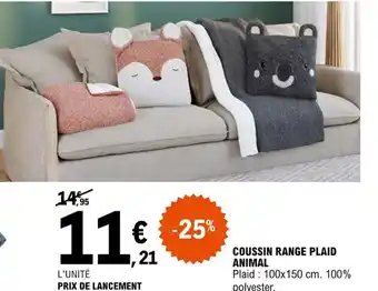 E.Leclerc COUSSIN RANGE PLAID ANIMAL offre