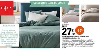 E.Leclerc PARURE HOUSSE DE COUETTE 140X200 CM + 1 TAIE D'OREILLER 63X63 CM offre