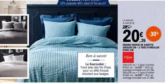 E.Leclerc PARURE HOUSSE DE COUETTE 200X200 CM + 2 TAIES D'OREILLER 63X63 CM offre