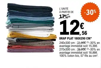 E.Leclerc DRAP PLAT 180X290 CM offre
