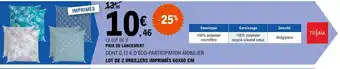 E.Leclerc LOT DE 2 OREILLERS IMPRIMÉS 60X60 CM offre