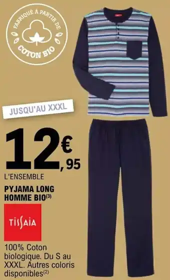 E.Leclerc PYJAMA LONG HOMME BIO (3) offre