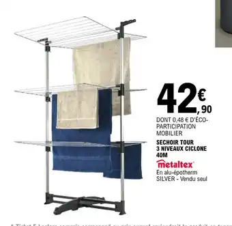 E.Leclerc SECHOIR TOUR 3 NIVEAUX CICLONE 40M offre