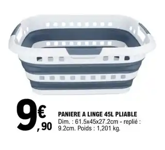 E.Leclerc PANIERE A LINGE 45L PLIABLE offre