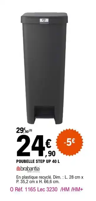 E.Leclerc POUBELLE STEP UP 40 L offre