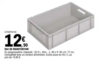 E.Leclerc BAC DE MANUTENTION offre