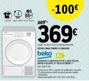 E.Leclerc SÈCHE-LINGE POMPE A CHALEUR offre