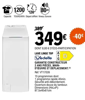 E.Leclerc LAVE LINGE TOP offre