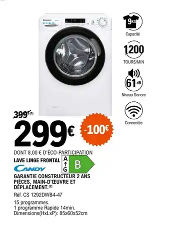 E.Leclerc LAVE LINGE FRONTAL offre
