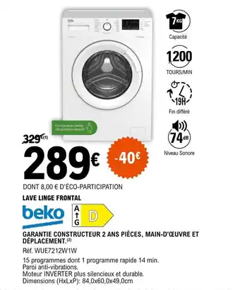 E.Leclerc LAVE LINGE FRONTAL offre