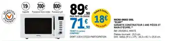 E.Leclerc MICRO-ONDES GRIL "ELSAY" offre