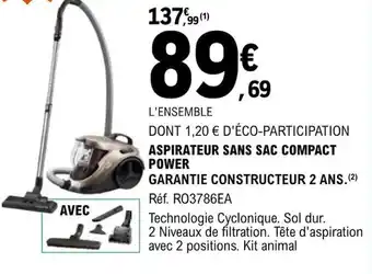 E.Leclerc ASPIRATEUR SANS SAC COMPACT POWER offre