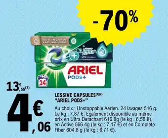 E.Leclerc LESSIVE CAPSULES(¹)(2) "ARIEL PODS+" offre