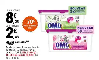 E.Leclerc LESSIVE CAPSULES(²)(4) "OMO" offre